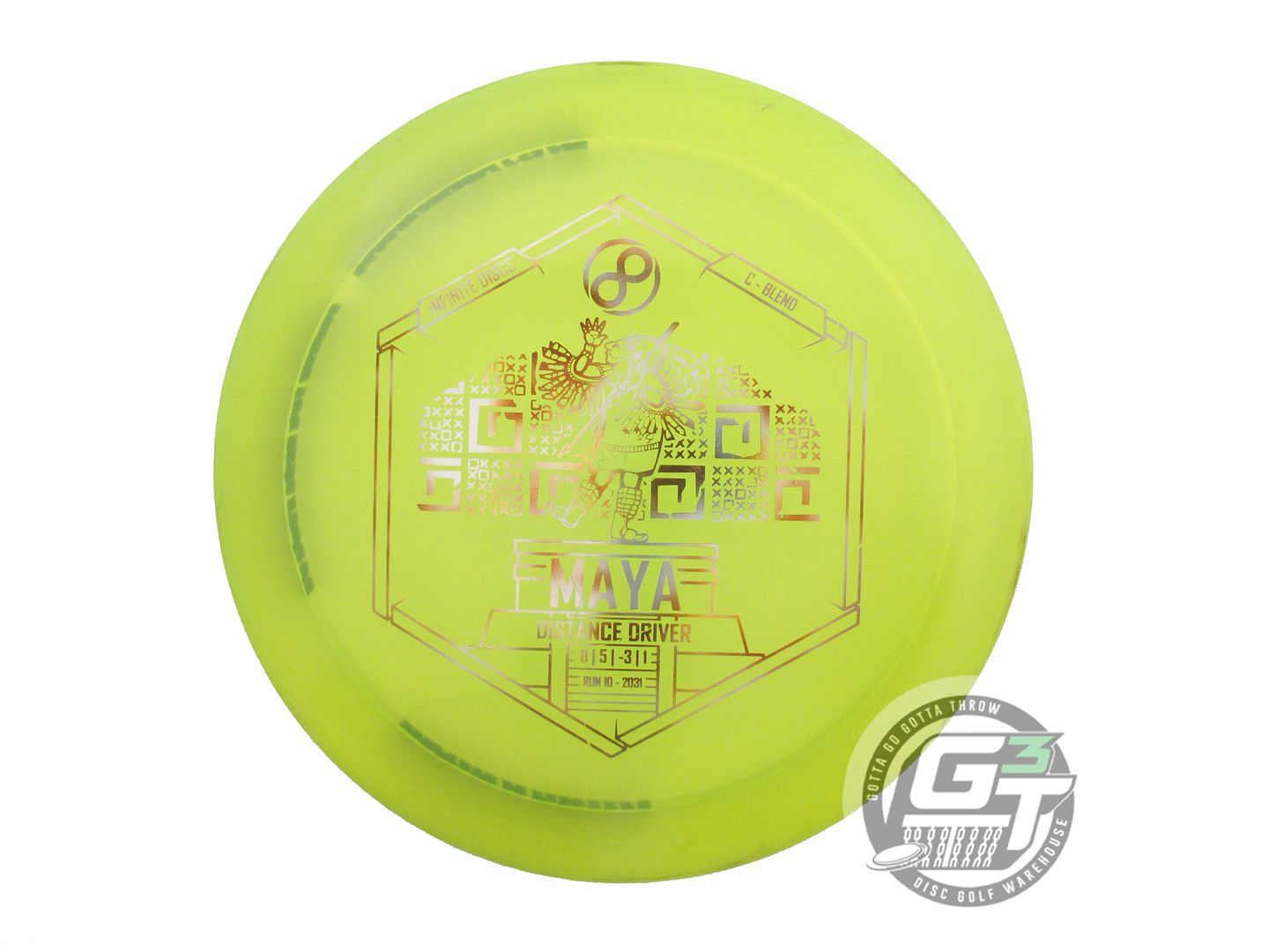 USED Infinite C-Blend Maya 175g Yellow Cloud Foil Distance Driver Golf Disc