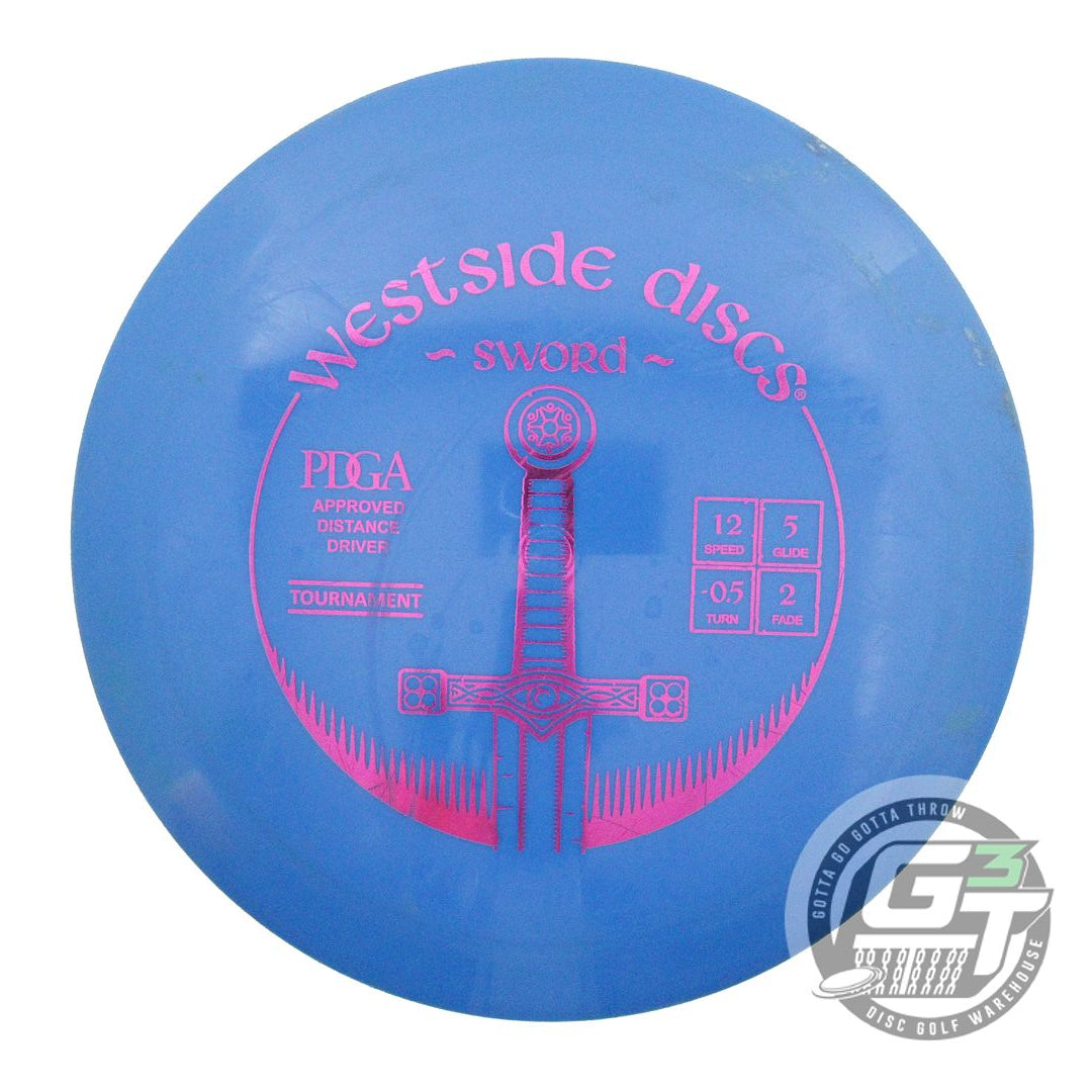 USED Westside Discs Tournament Sword 174g Blue Magenta Foil Distance Driver Disc