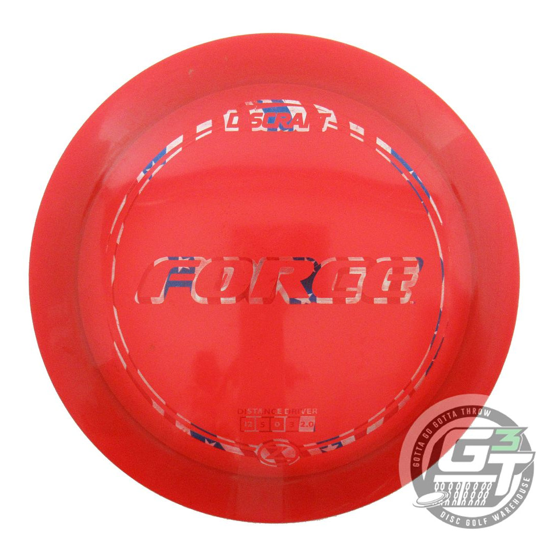 USED Discraft Z Force 174g Red Flag Foil Distance Driver Golf Disc