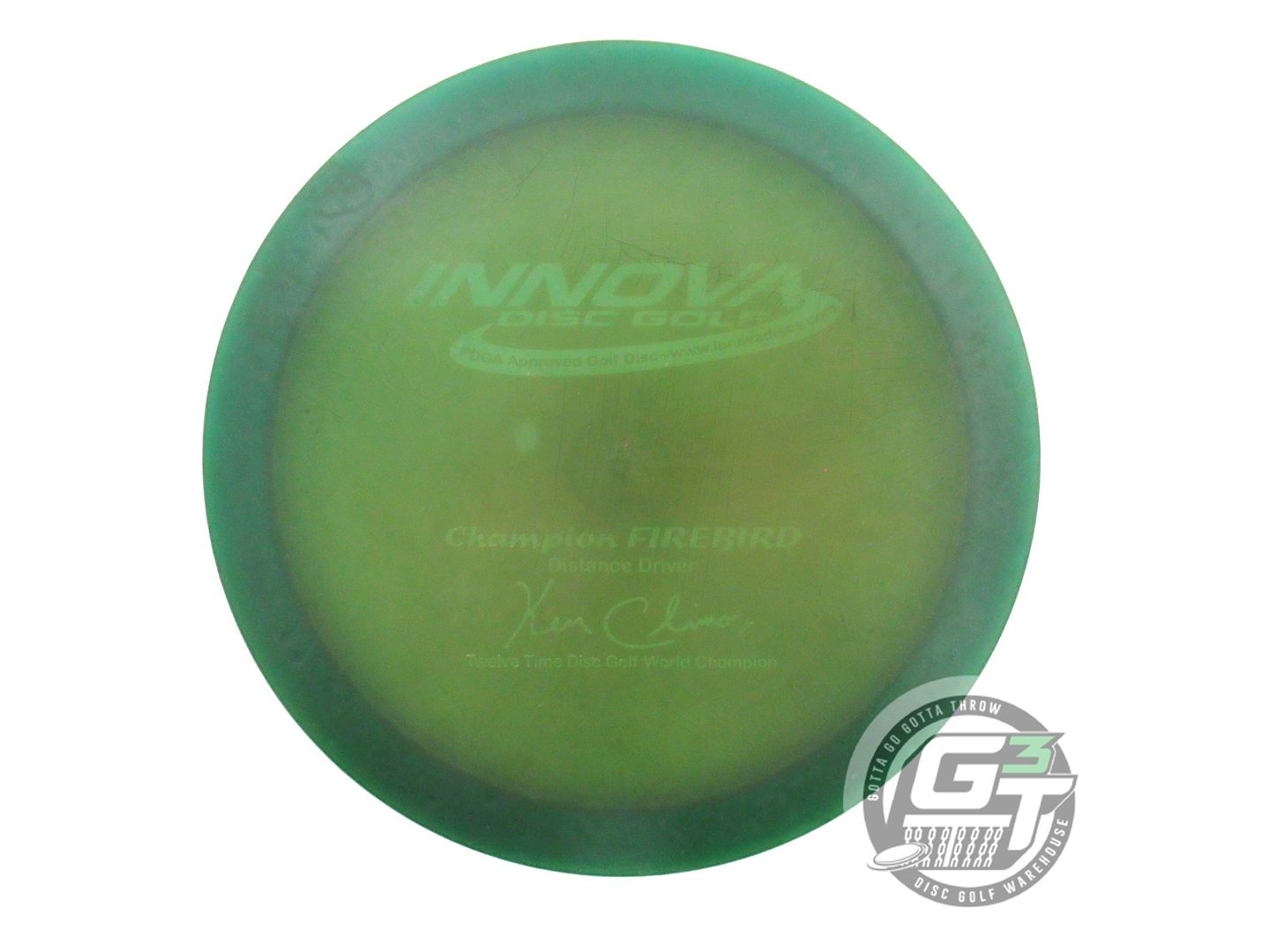 USED Innova Champion Firebird 166g Green Wiped Stamp PFN Distance Driver Disc