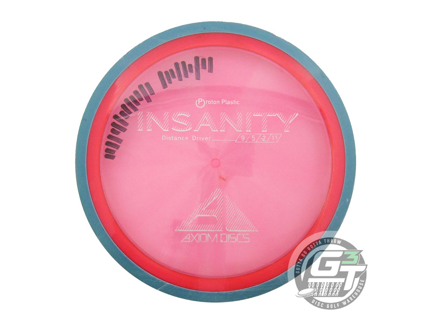 USED Axiom Discs Proton Insanity 175g Pink Teal Rim Distance Driver Golf Disc
