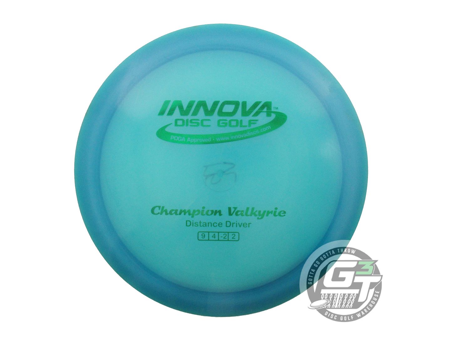 USED Innova Champion Valkyrie 175g Blue Green Foil Distance Driver Golf Disc