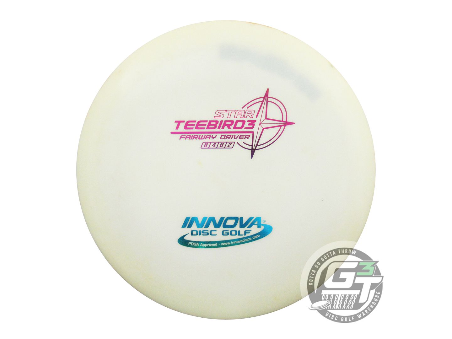 USED Innova Star Teebird3 159g White Magenta & Teal Foil Fairway Driver Disc