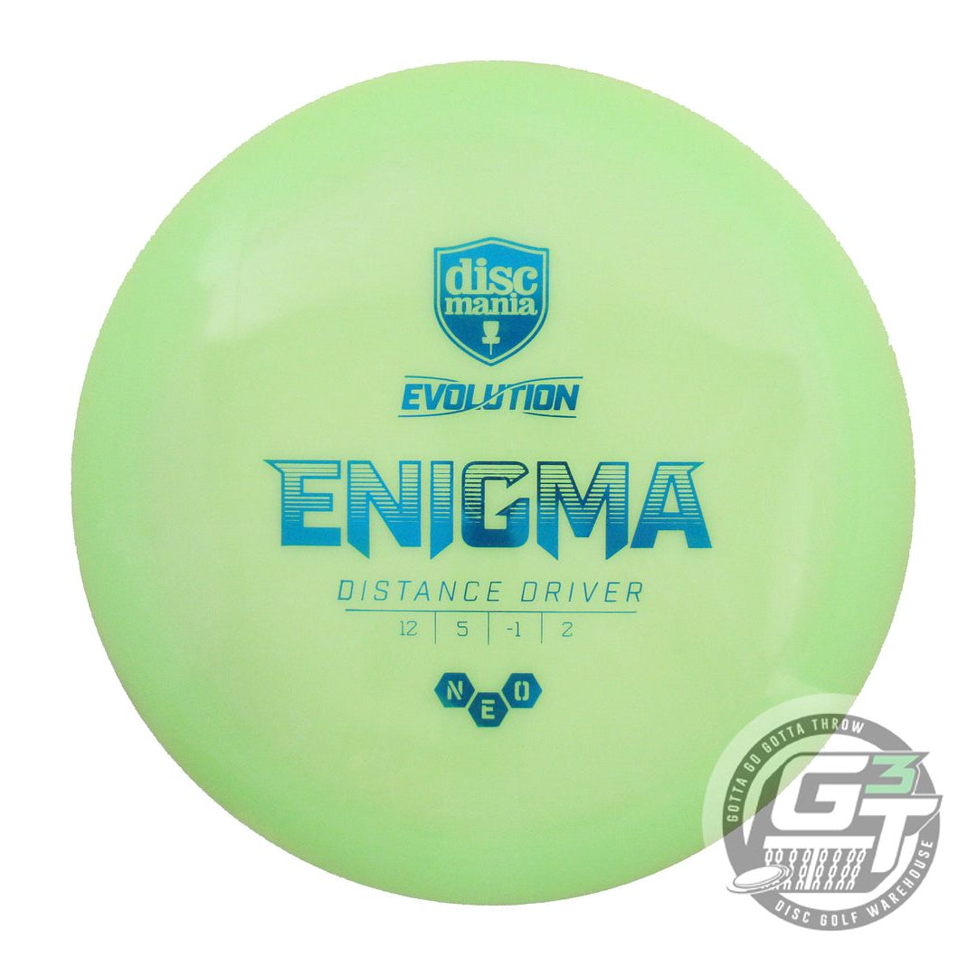 USED DiscMania Neo Enigma 173g Lime Blue Foil Distance Driver Golf Disc