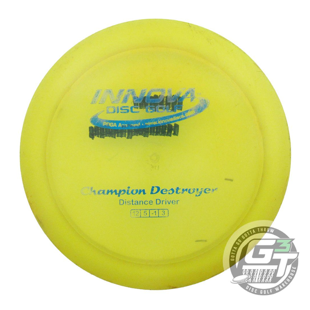 USED Innova Champion Destroyer 175g Yellow Blue Foil Distance Driver Golf Disc