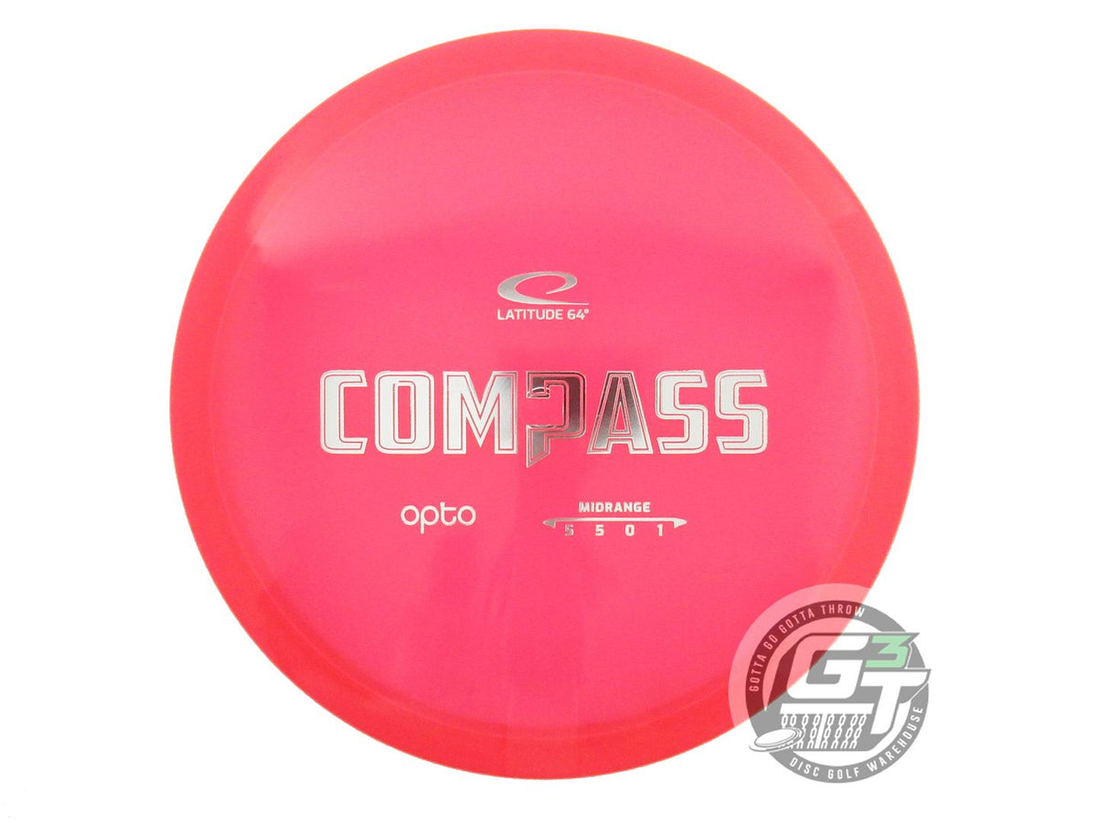 NOS Latitude 64 Opto Compass 173g Red Silver Foil Midrange Golf Disc