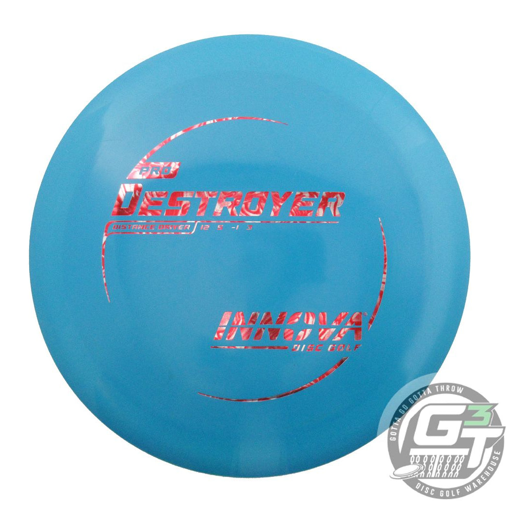 USED Innova Pro Destroyer 172g Teal Red Rose Foil Distance Driver Golf Disc
