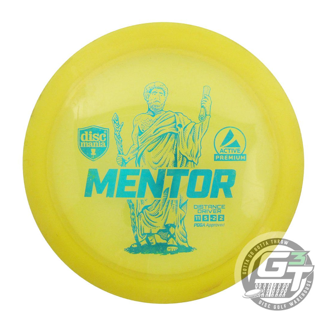 USED DiscMania Active Premium Mentor 174g Yellow Teal Foil Distance Driver Disc