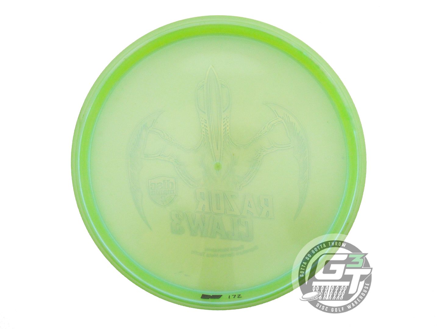 USED DiscMania RAZOR CLAW 3 Meta Tactic 171g Lime Gold Holo Foil Putter Disc