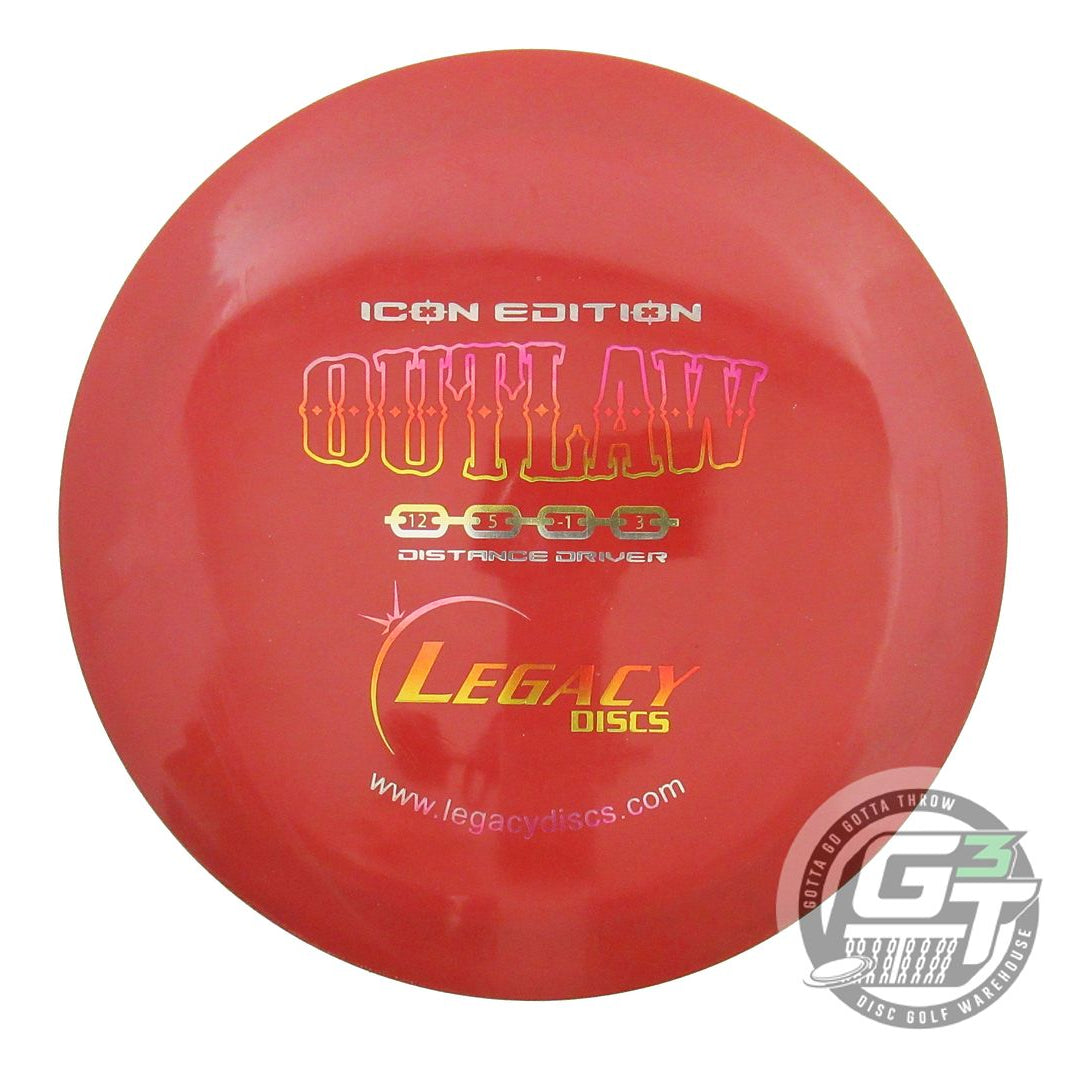 USED Legacy Discs Icon Outlaw 175g Maroon Sunset Foil Distance Driver Golf Disc