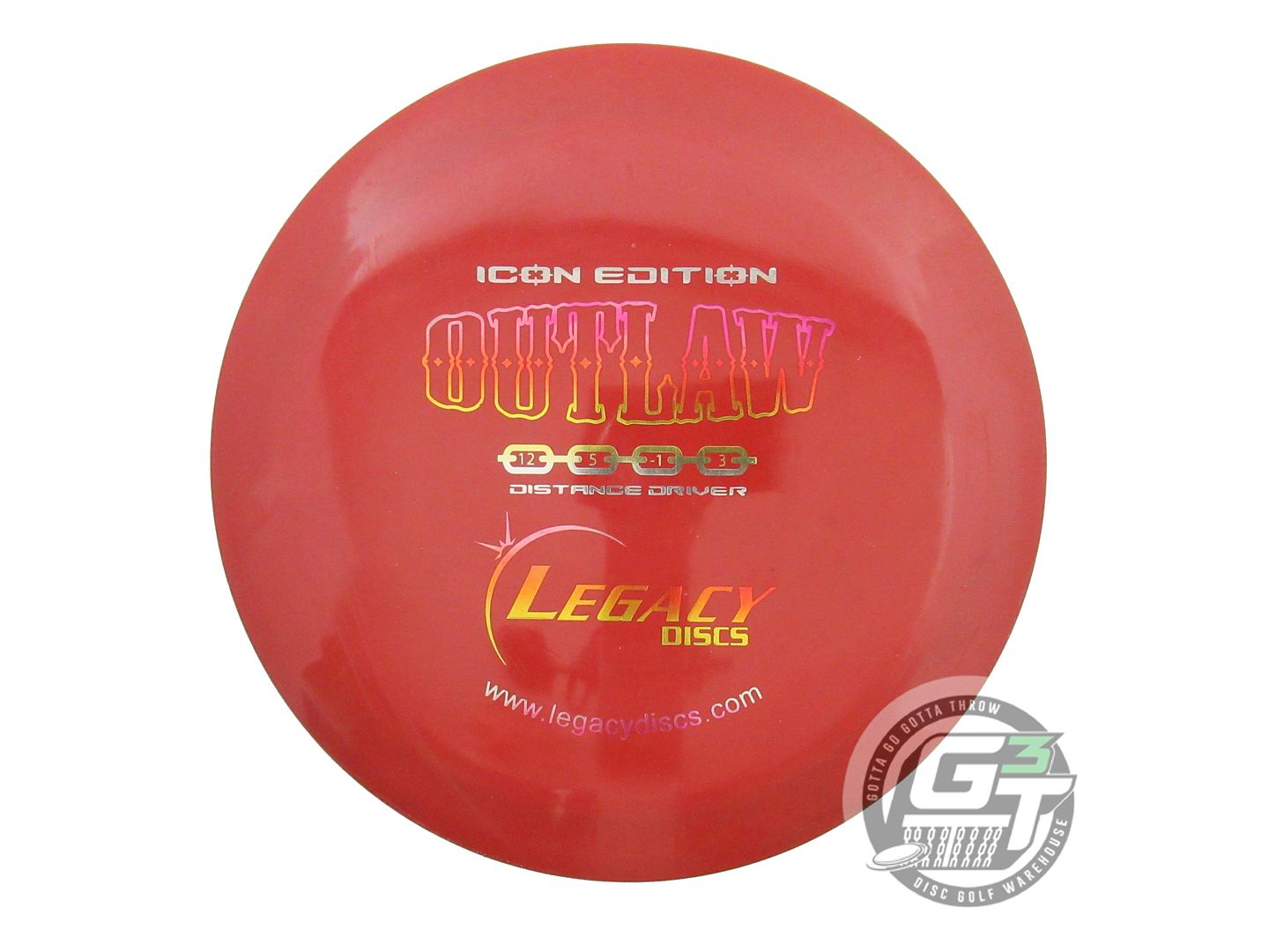 USED Legacy Discs Icon Outlaw 175g Maroon Sunset Foil Distance Driver Golf Disc