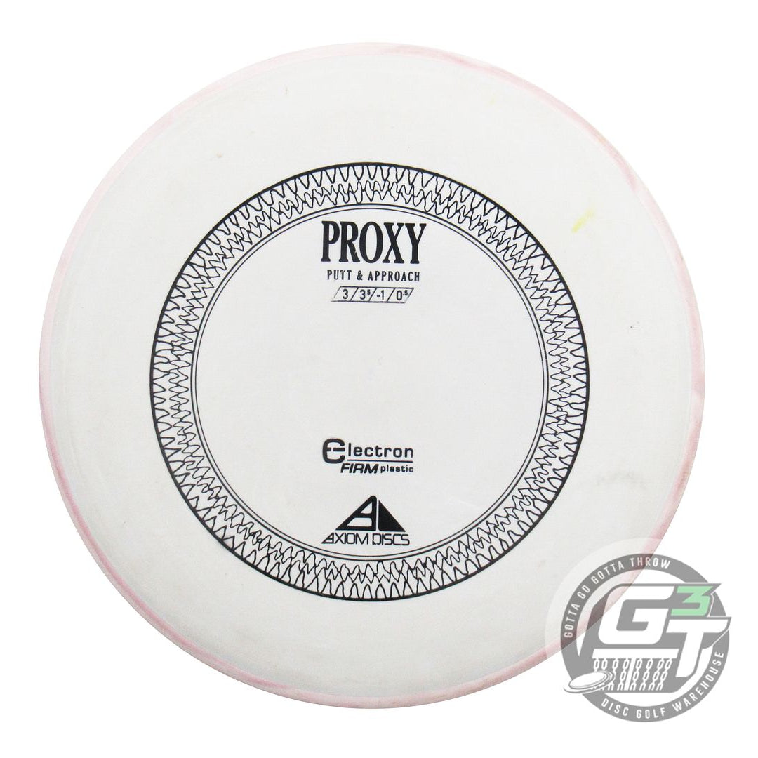 USED Axiom Discs Electron Firm Proxy 175g Lt. Gray Lt. Pink Rim Putter Golf Disc