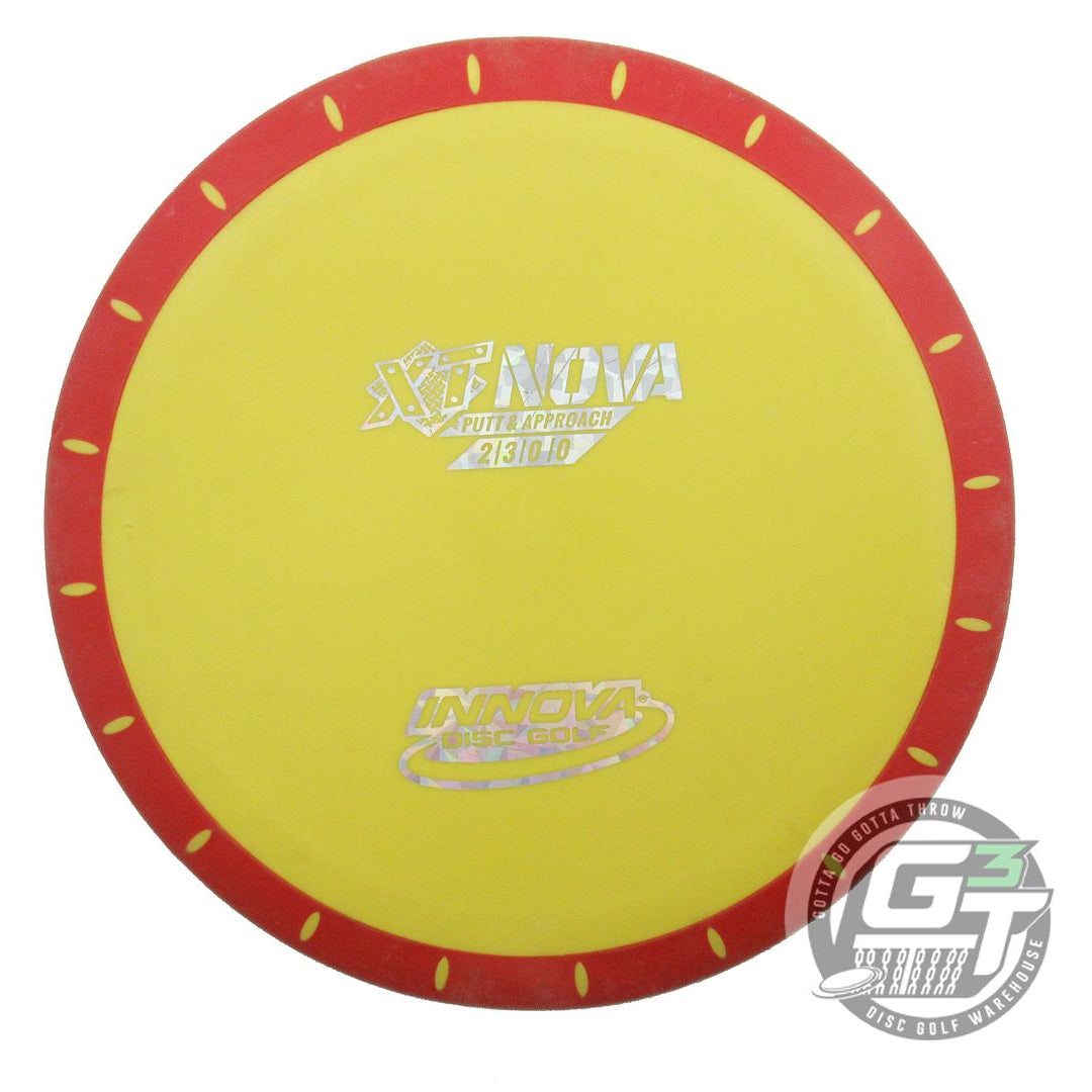 USED Innova XT Nova 175g Yellow Gold Shatter Red Rim Putter Golf Disc