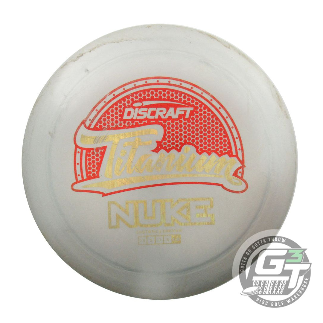 USED Discraft Titanium Nuke 175g Gray Red Foil Distance Driver Golf Disc