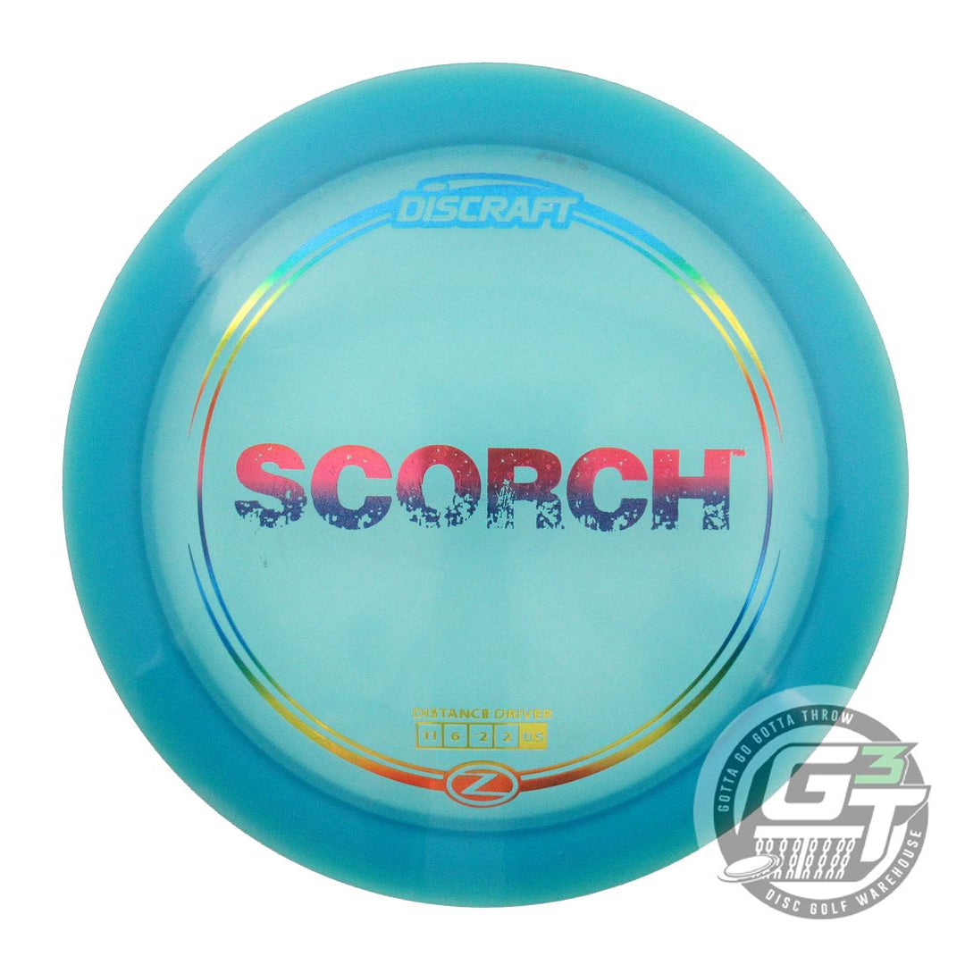 USED Discraft Z Scorch 172g Teal Rainbow Foil Distance Driver Golf Disc