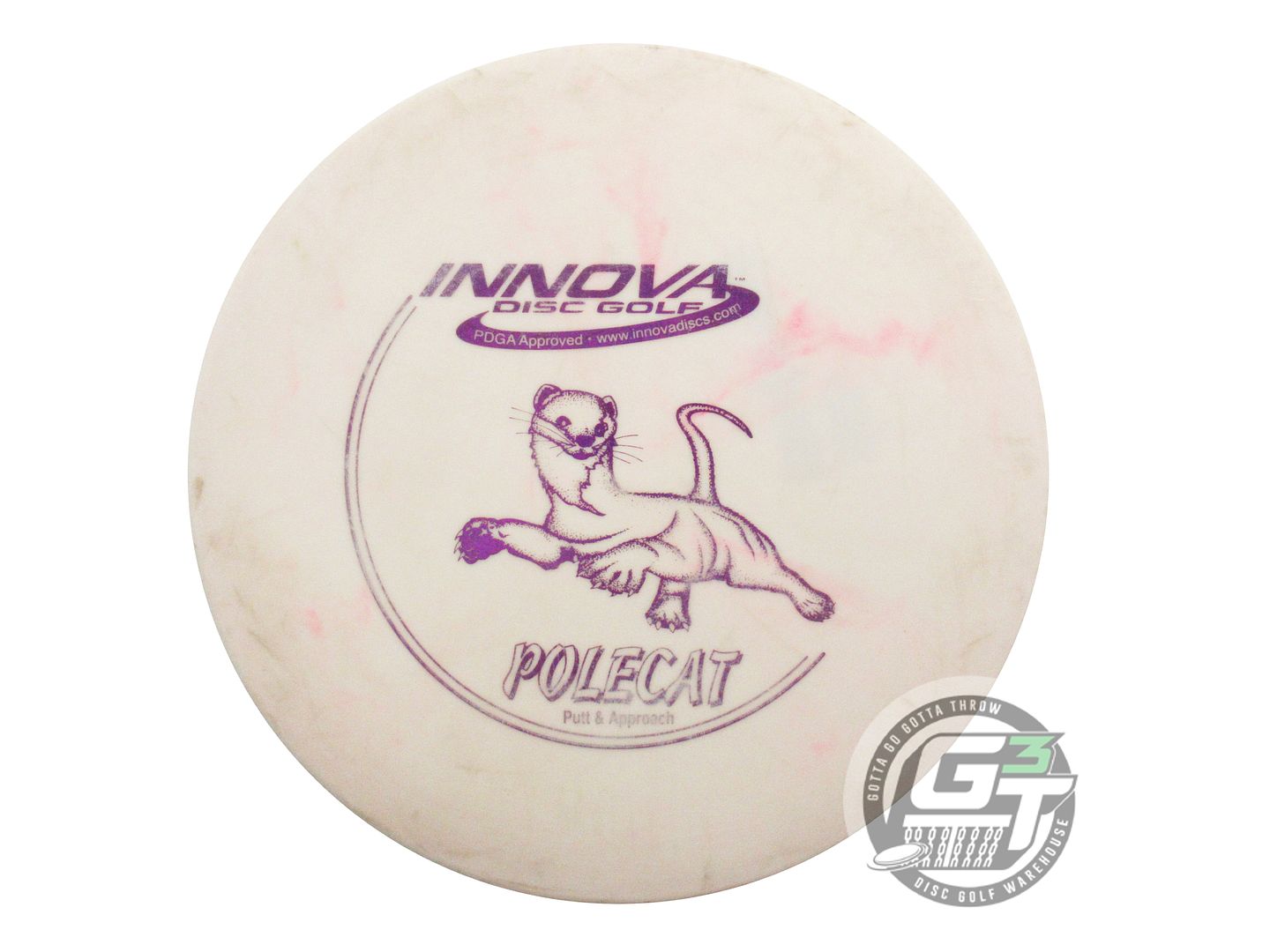 USED Innova DX Polecat 172g White Purple Foil PFN GUMMY Putter Golf Disc