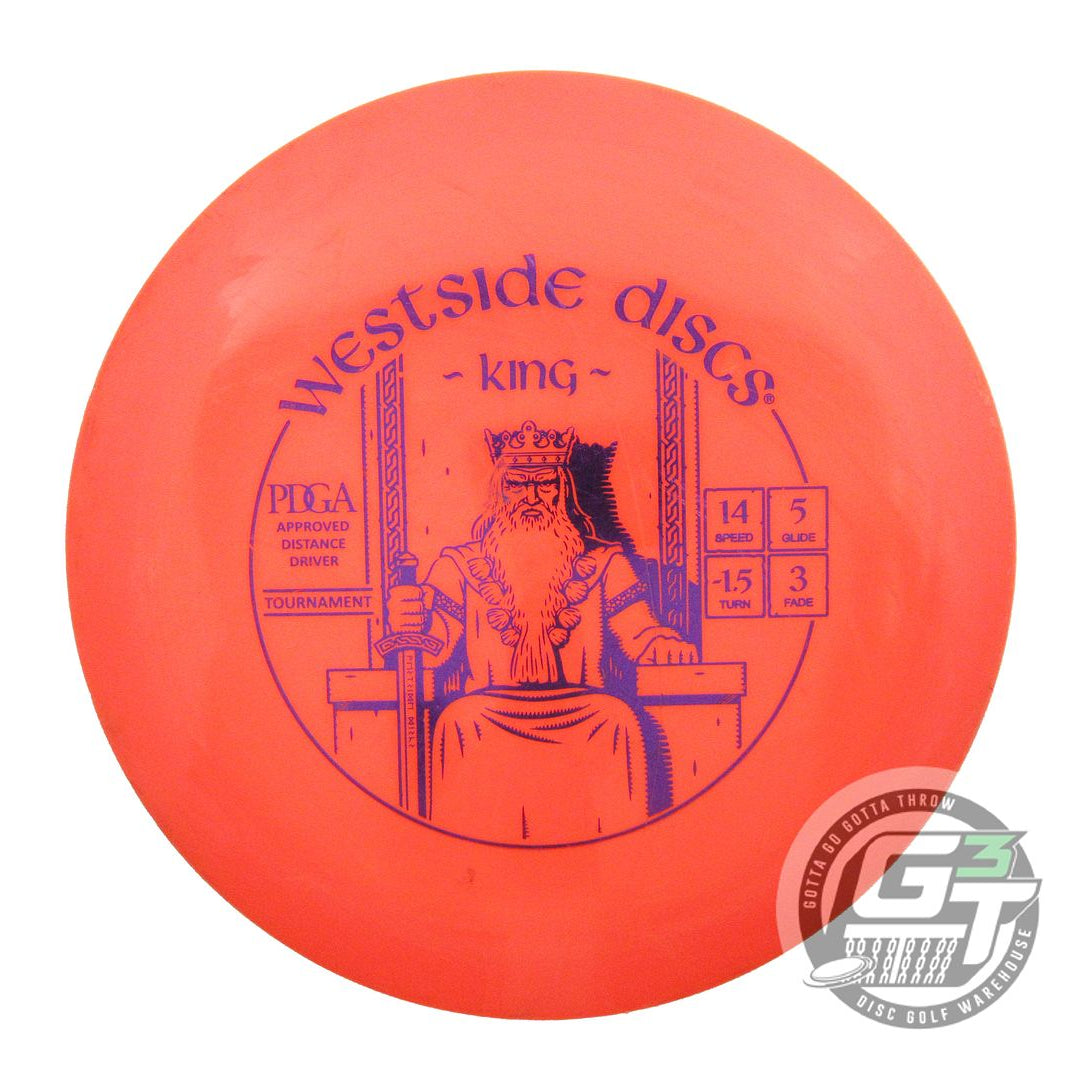 USED Westside Discs Tournament King 171g Orange Purple Foil Distance Driver Disc