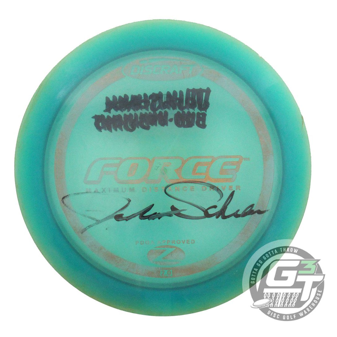 USED Discraft Z Force 172g Teal Gray Stamp Distance Driver Golf Disc