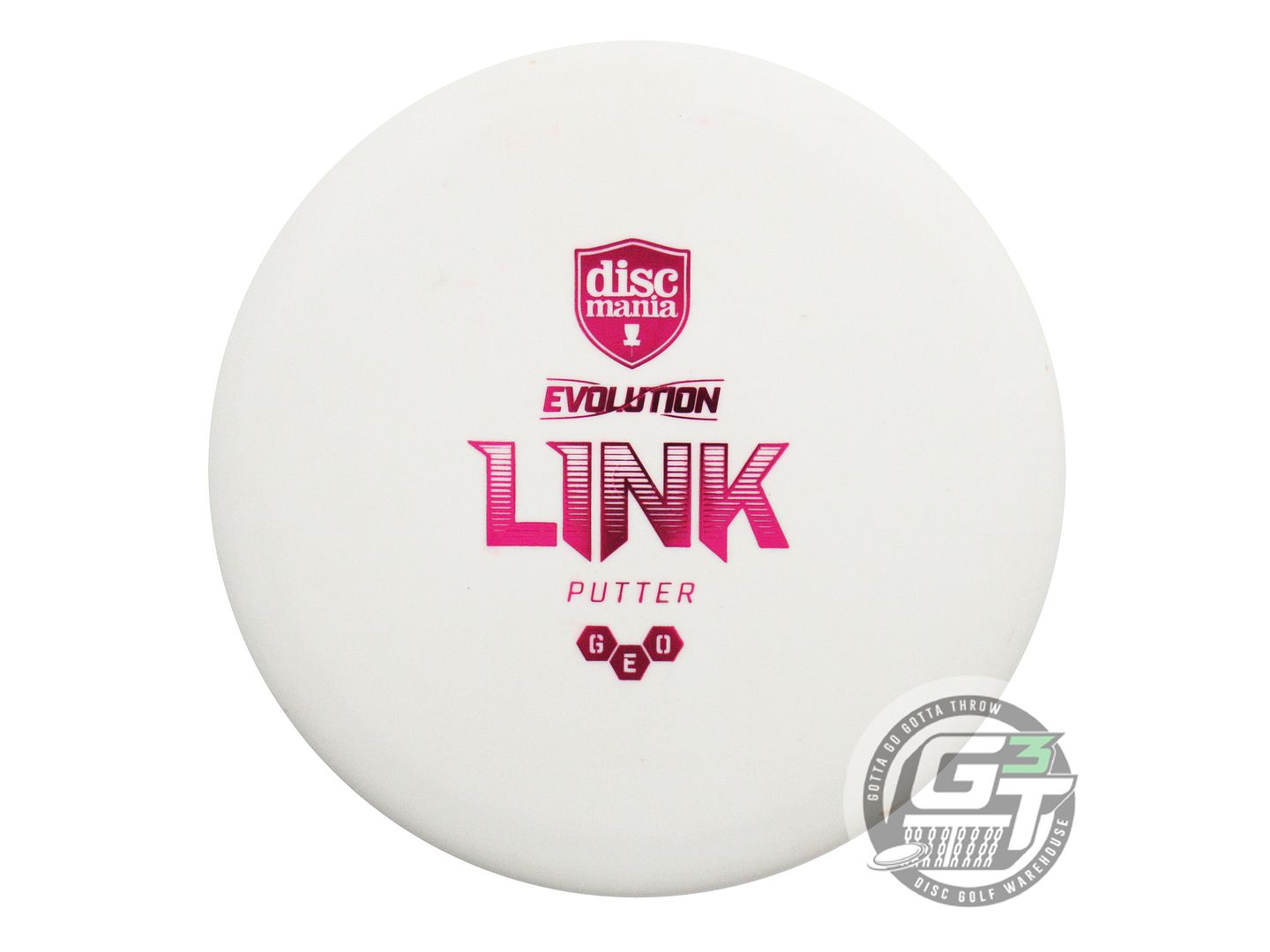 USED DiscMania GEO Link 176g White Magenta Foil Putter Golf Disc
