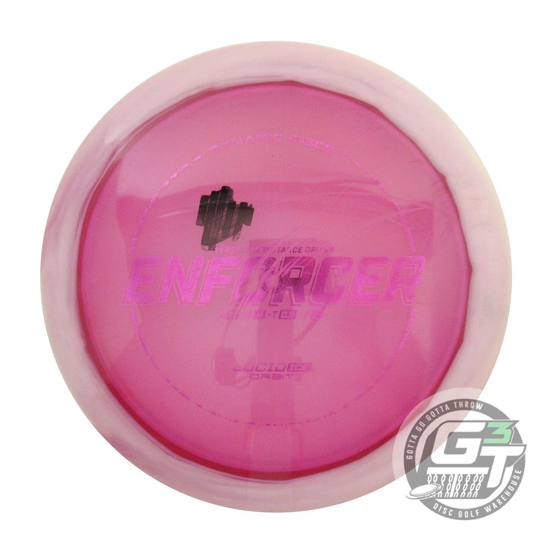 USED Dynamic Discs Lucid Ice Orbit Enforcer 174g White-Purple Driver Golf Disc