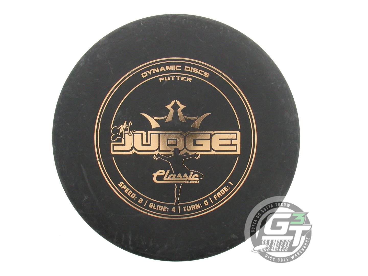 USED Dynamic Discs Classic Blend EMAC Judge 175g Black Gold Foil Putter Disc