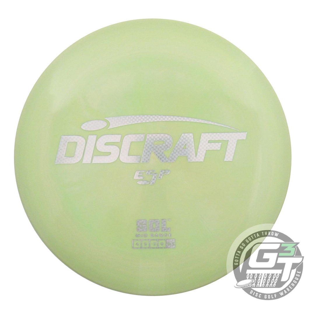 NOS Discraft ESP Sol 176g Lime Silver Weave Foil Midrange Golf Disc