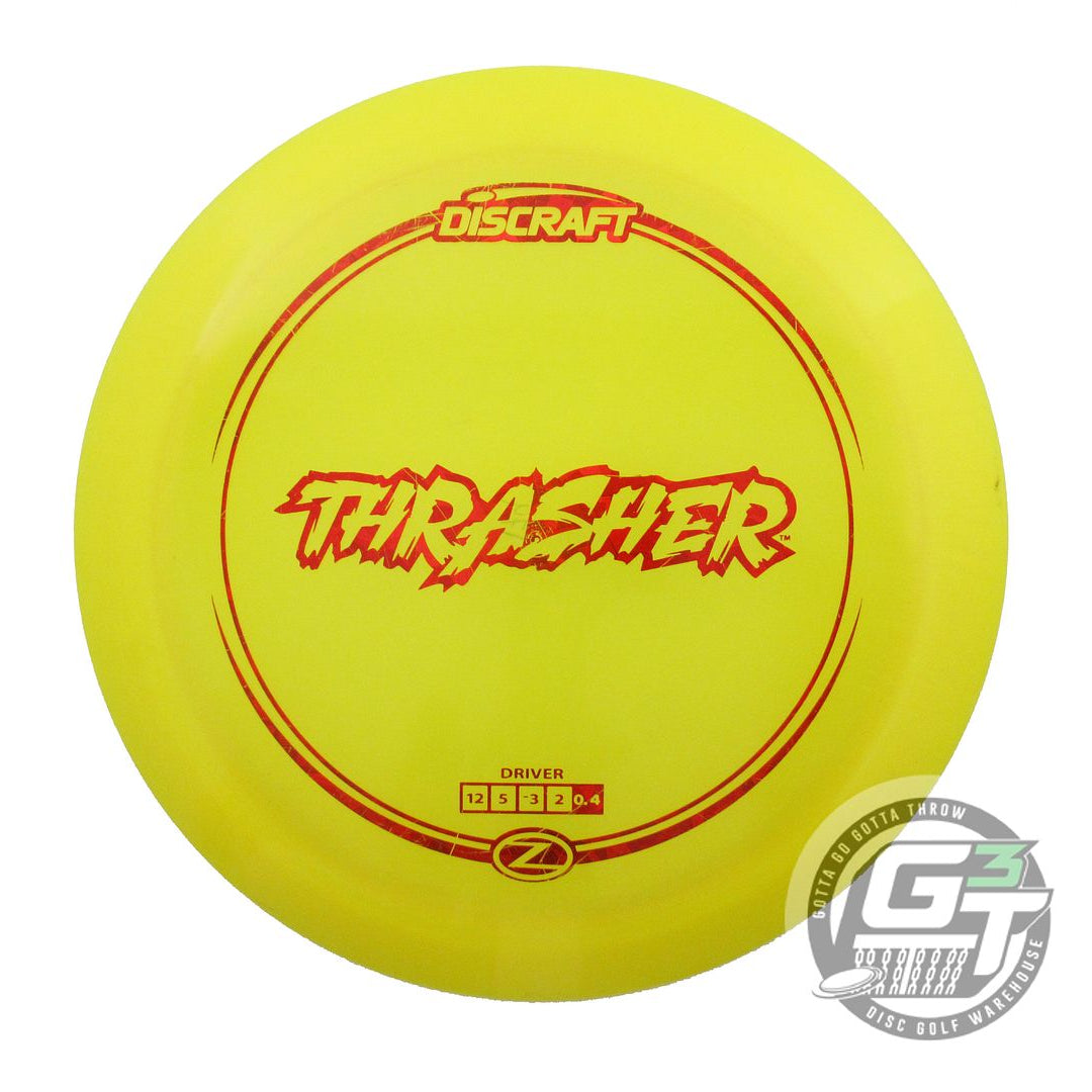 USED Discraft Z Thrasher 174g Yellow Red Shatter Foil Distance Driver Golf Disc