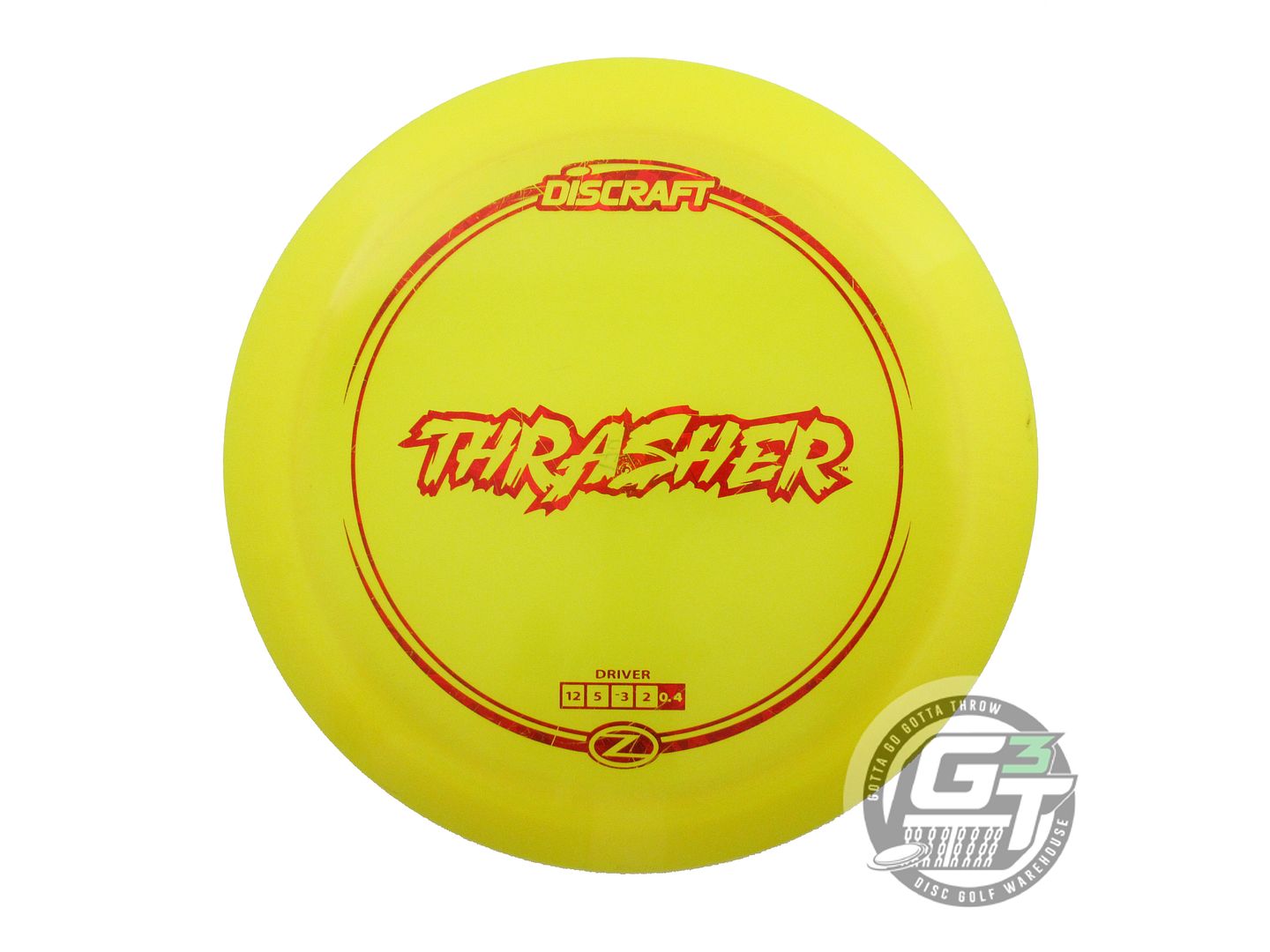 USED Discraft Z Thrasher 174g Yellow Red Shatter Foil Distance Driver Golf Disc