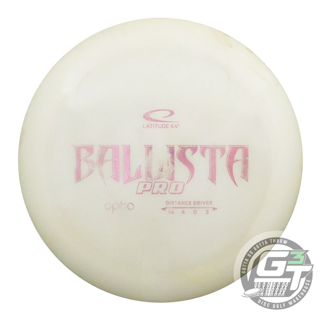 USED Latitude 64 Opto Ballista Pro 176g White Pink Foil Distance Driver Disc