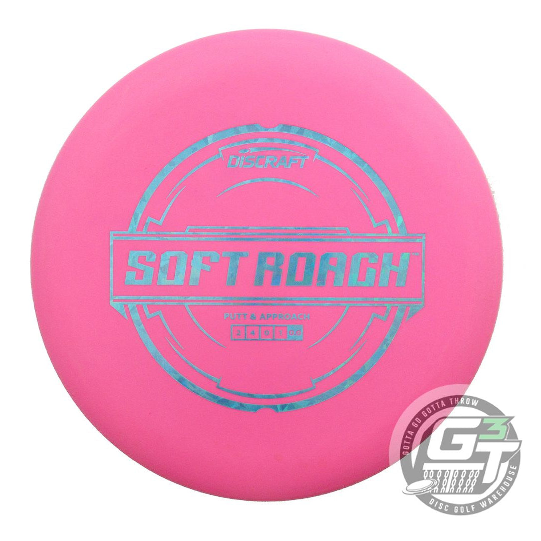 USED Discraft Putter Line Soft Roach 175g Pink Teal Shatter Foil Putter Disc