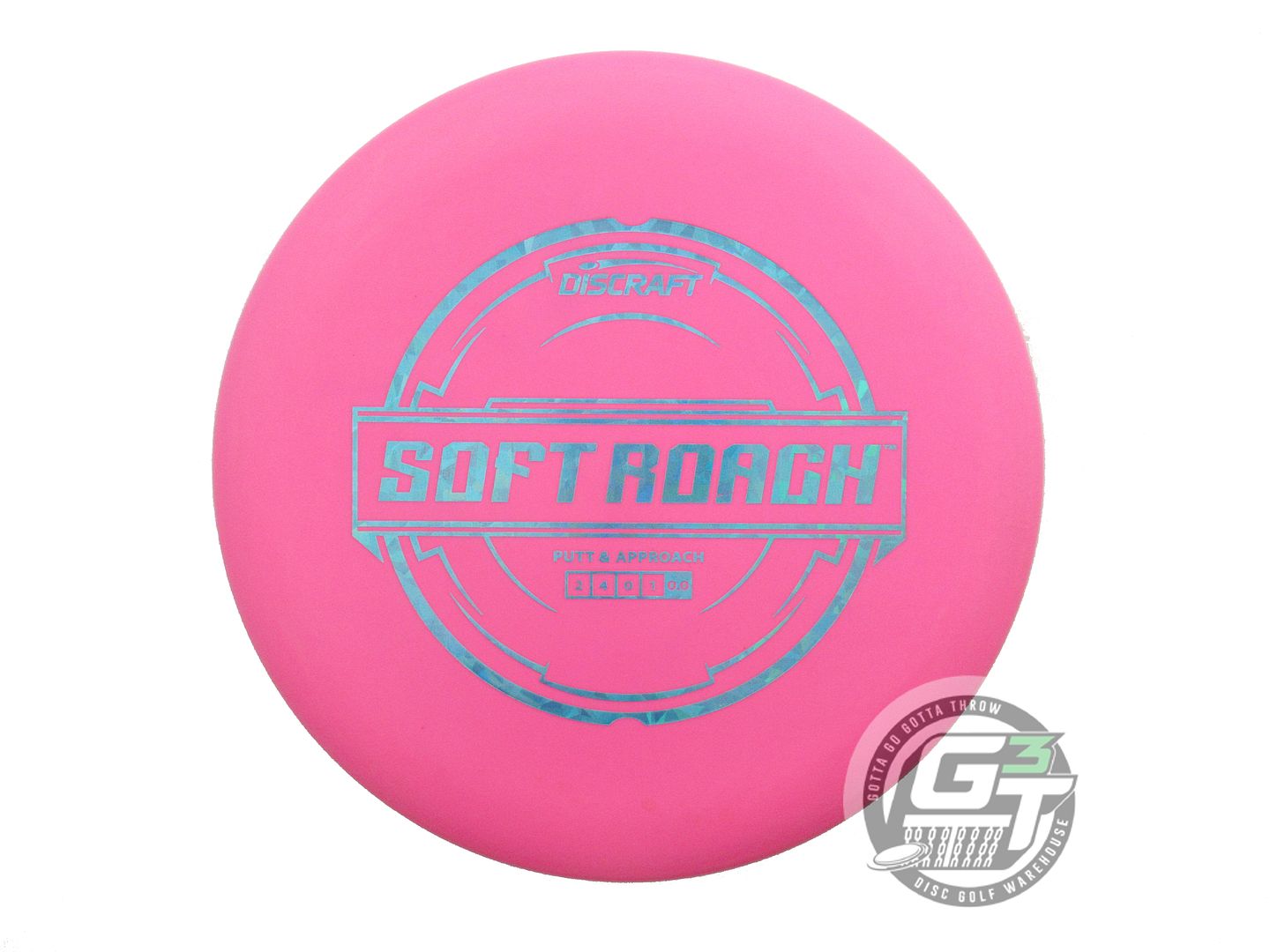 USED Discraft Putter Line Soft Roach 175g Pink Teal Shatter Foil Putter Disc