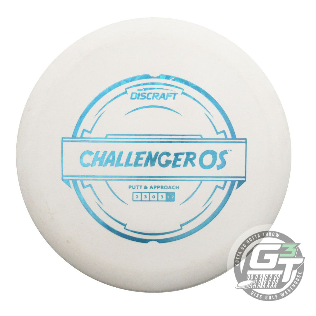 USED Discraft Putter Line Challenger OS 173g White Teal Shatter Foil Putter Disc