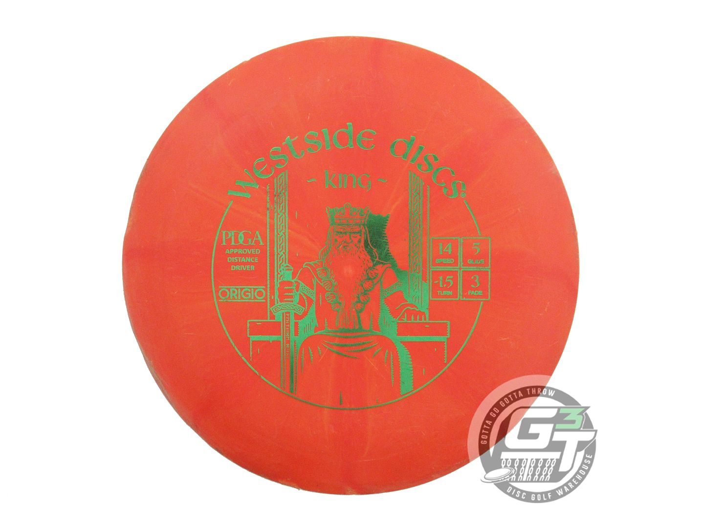 USED Westside Discs Origio Burst King 173g Orange Distance Driver Golf Disc