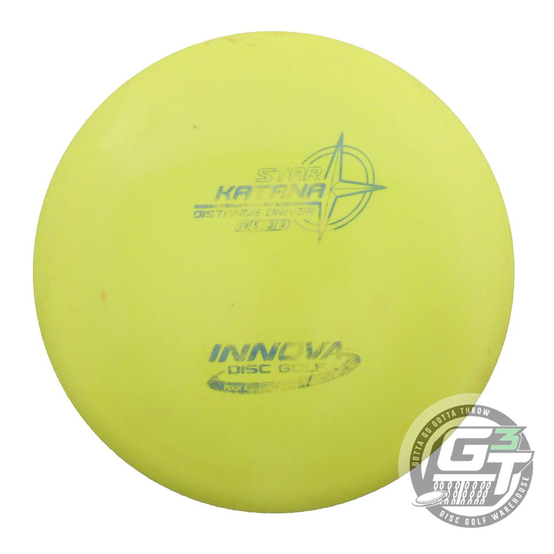 USED Innova Star Katana 168g Yellow Teal Shatter Foil Distance Driver Golf Disc