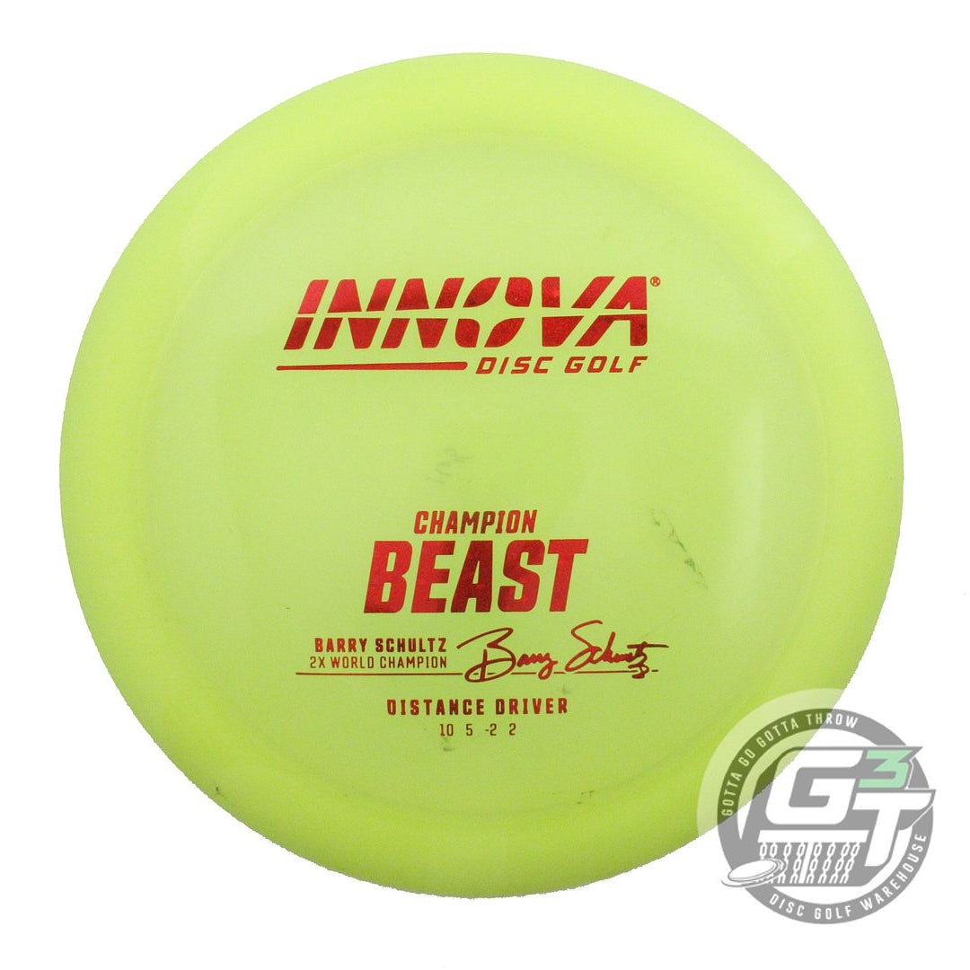 USED Innova Champion Beast 168g Yellow Red Glitter Foil Distance Driver Disc