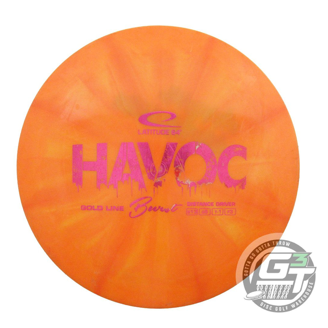 USED Latitude 64 Gold Burst Havoc 168g Orange Magenta Foil Distance Driver Disc