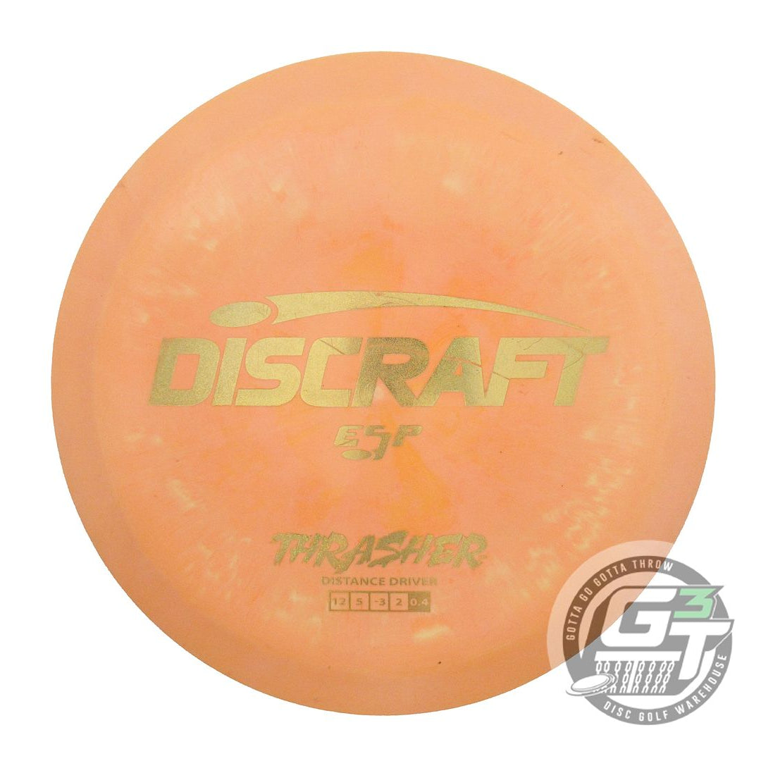 USED Discraft ESP Thrasher 175g Orange Gold Glitter Foil Distance Driver Disc