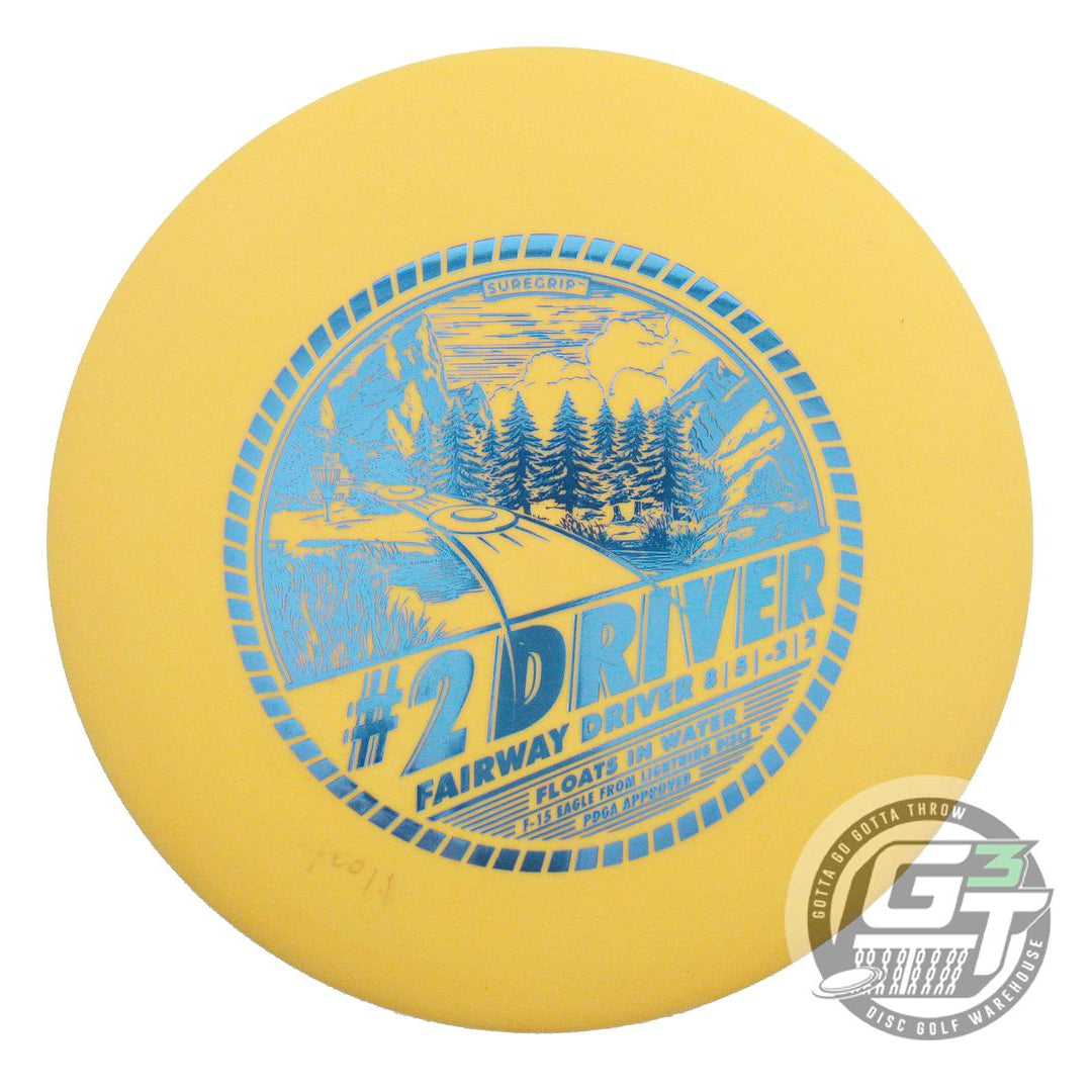 USED Lightning SureGrip #2 Driver 176g Yellow Blue Foil Fairway Driver Golf Disc
