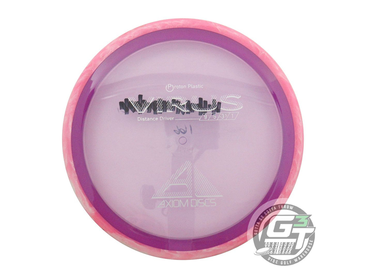 USED Axiom Discs Proton Virus 166g Purple Pink Rim Distance Driver Golf Disc