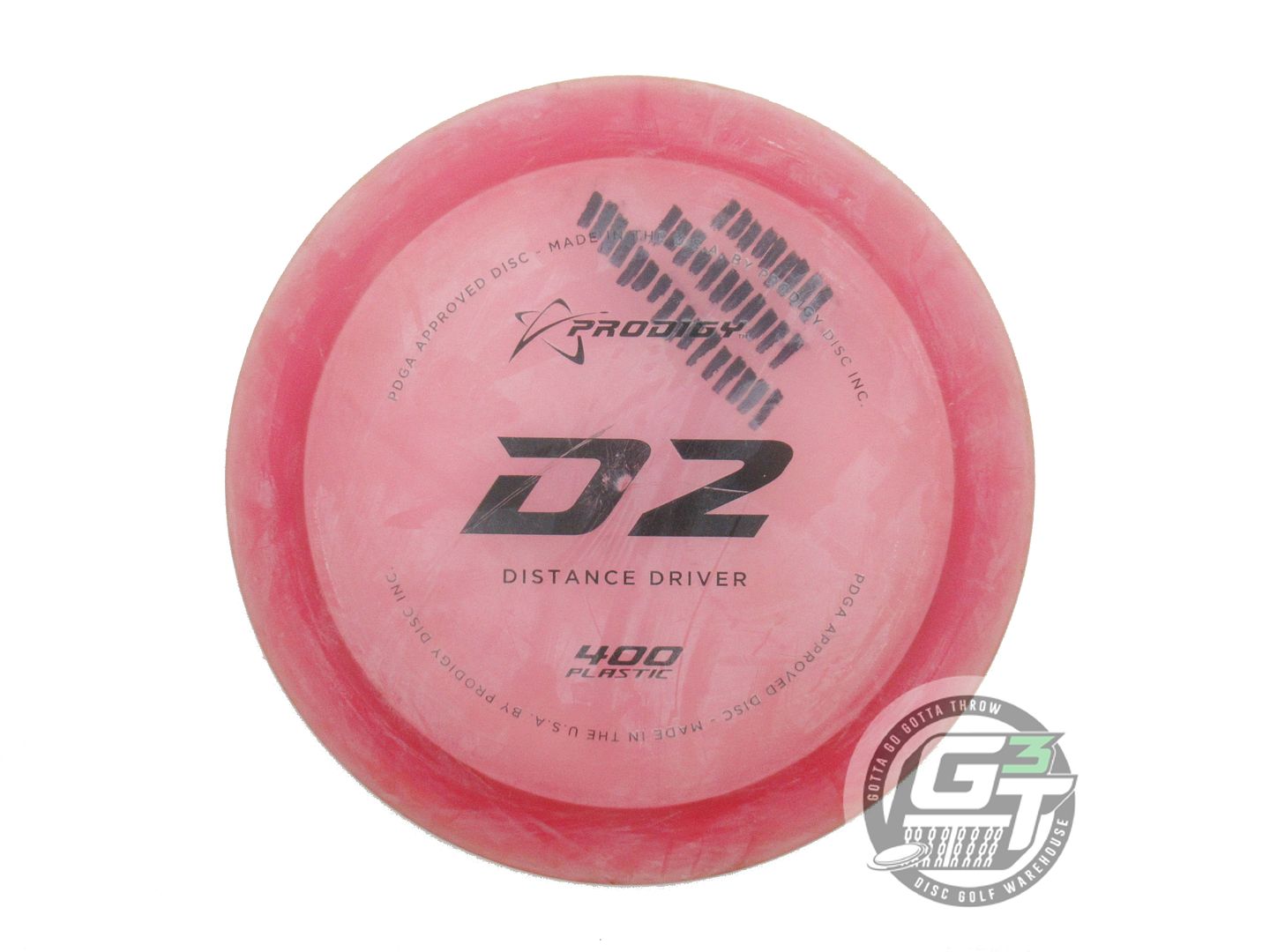 USED Prodigy Discs 400 D2 175g Pink Black Stamp CHALKY Distance Driver Golf Disc