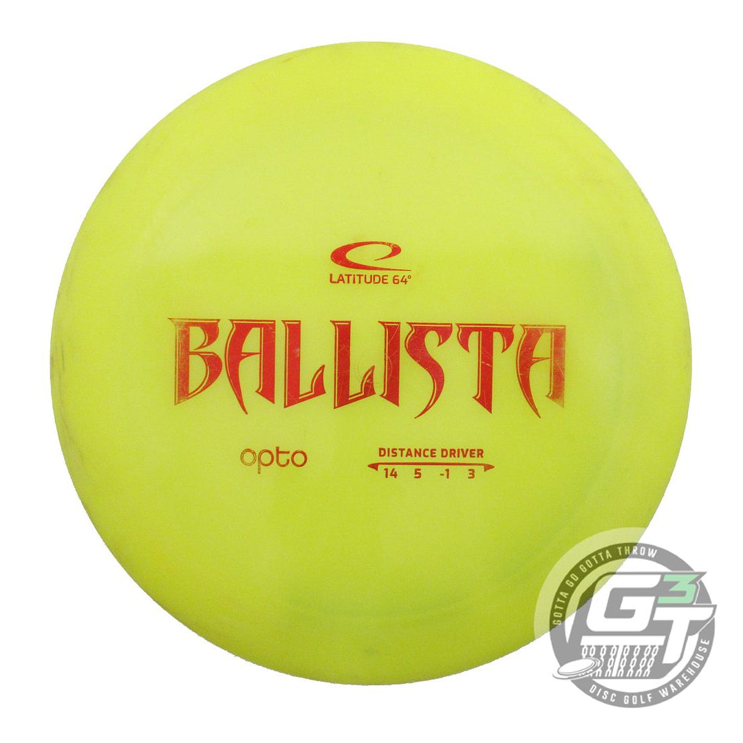 USED Latitude 64 Opto Ballista 175g Yellow Red Foil Distance Driver Golf Disc