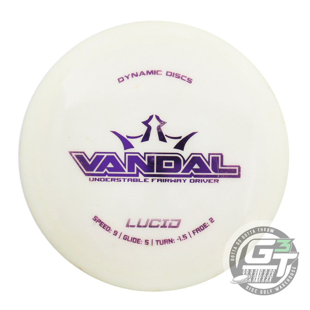 USED Dynamic Discs Lucid Vandal 173g White Purple Foil Distance Driver Golf Disc