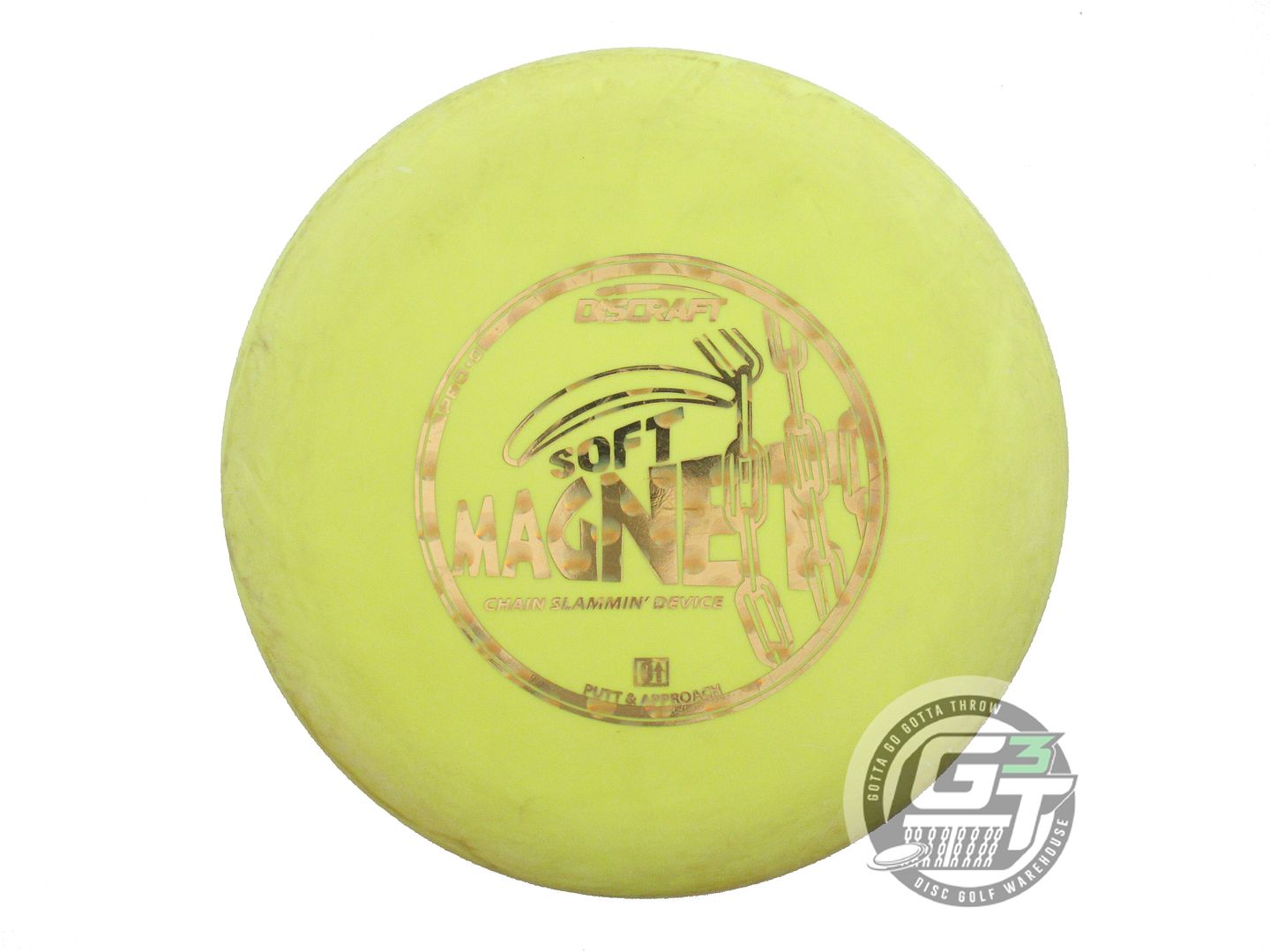 USED Discraft Pro D Soft Magnet 171g Yellow Gold Orb Foil Putter Golf Disc