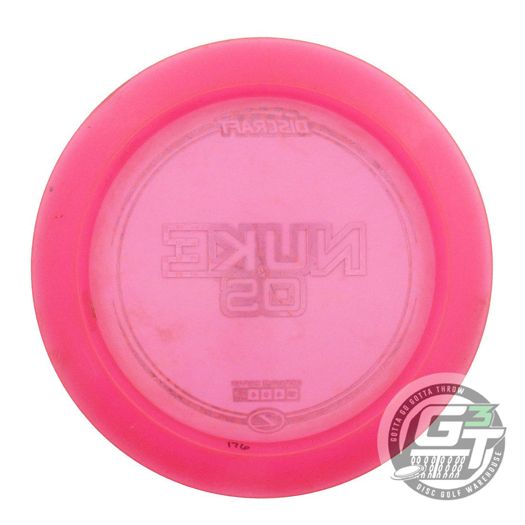 USED Discraft Z Nuke OS 176g Pink Checker Foil Distance Driver Golf Disc