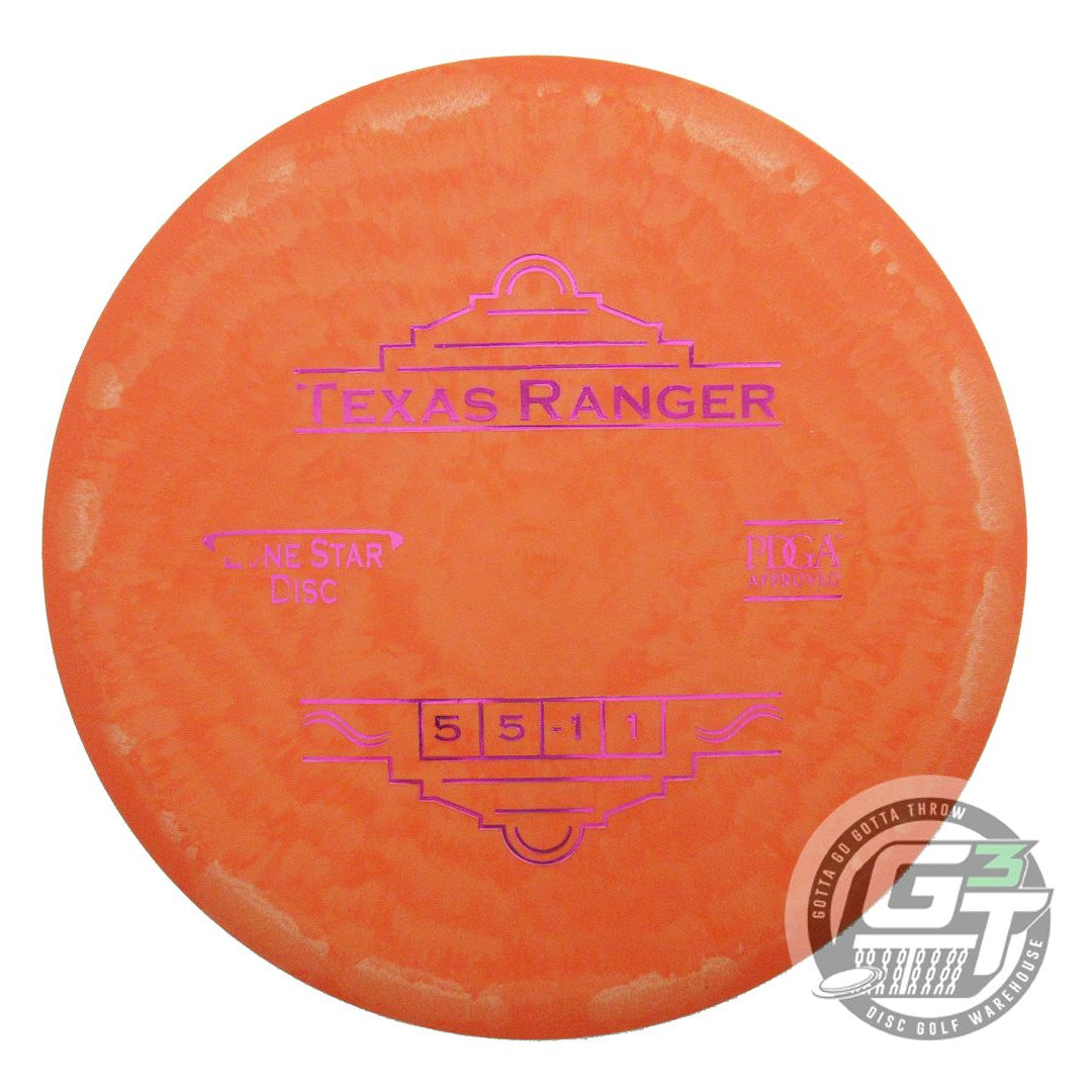 NOS Lone Star Delta 2 Texas Ranger 164g Orange Magenta Foil Midrange Golf Disc