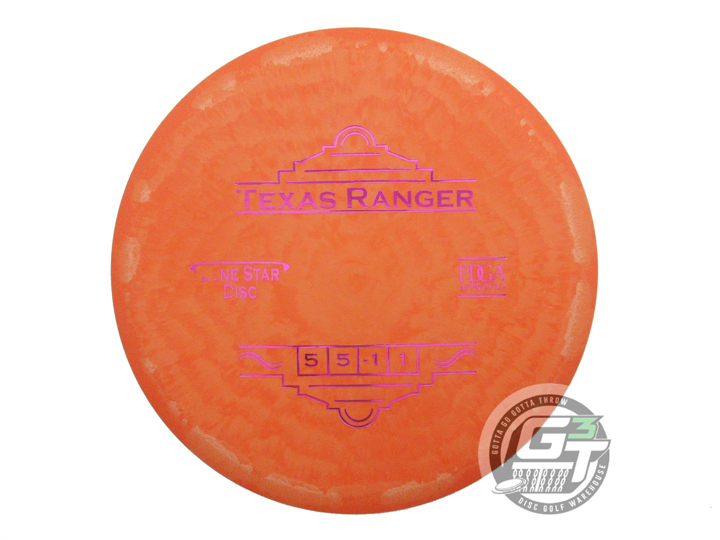NOS Lone Star Delta 2 Texas Ranger 164g Orange Magenta Foil Midrange Golf Disc