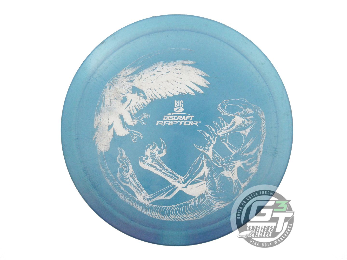 USED Discraft Big Z Raptor 174g Blue White Stamp Distance Driver Golf Disc