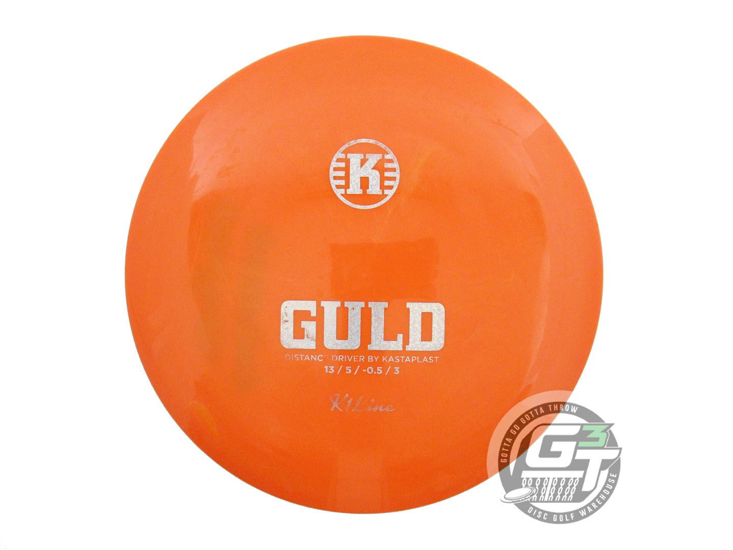 USED Kastaplast K1 Guld 172g Orange Silver Glitter Foil Distance Driver Disc