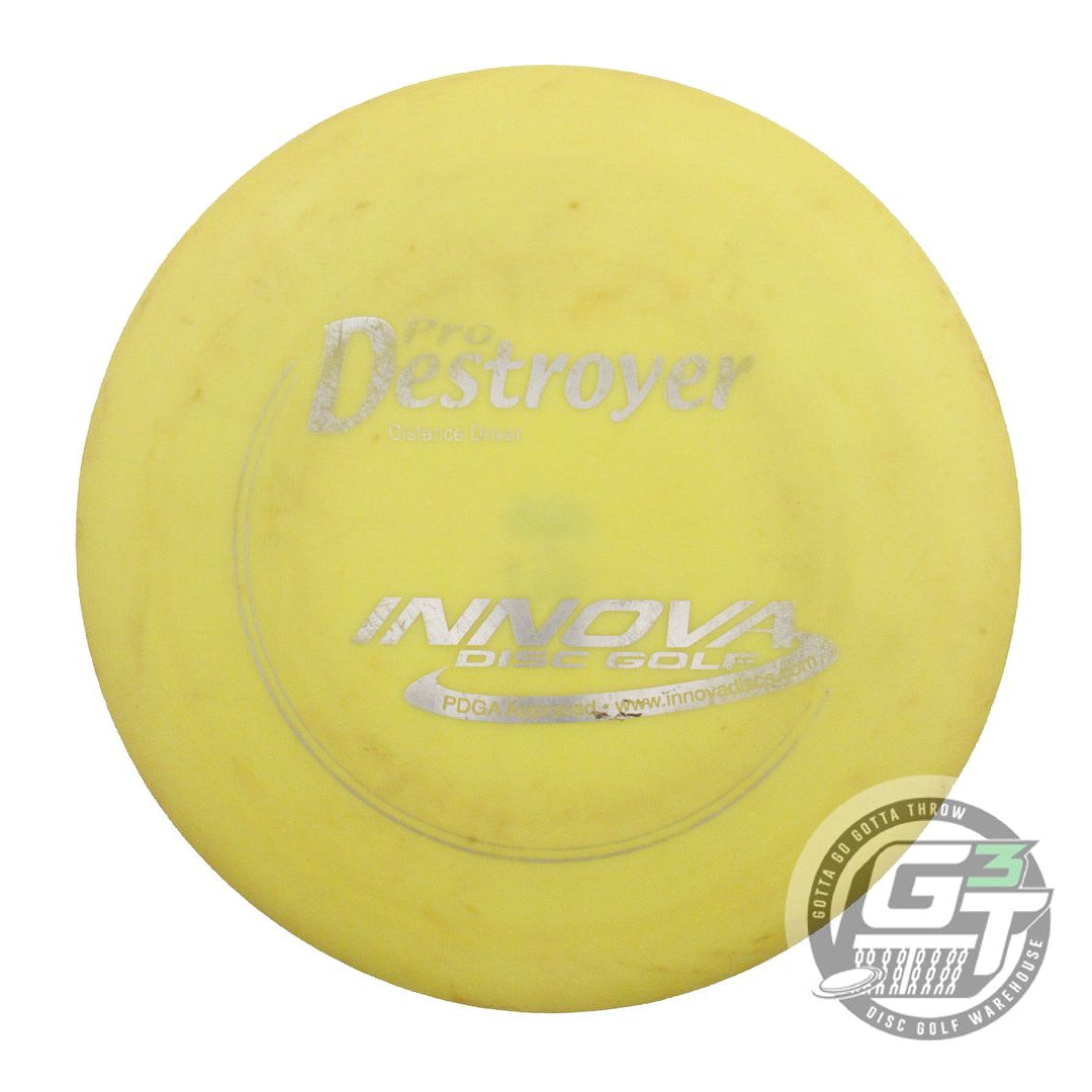 USED Innova Pro Destroyer 177g Yellow Silver Foil PFN Distance Driver Golf Disc