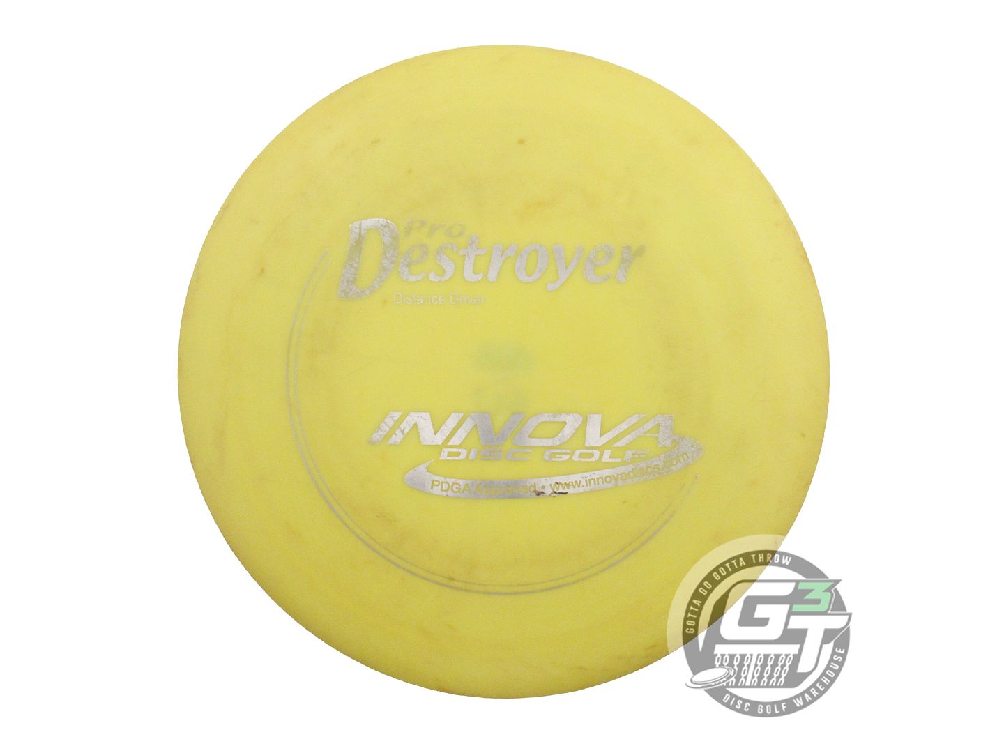 USED Innova Pro Destroyer 177g Yellow Silver Foil PFN Distance Driver Golf Disc